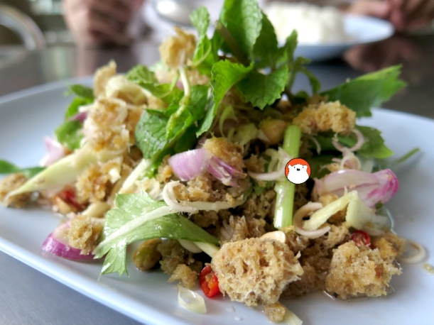 Spicy salad of crispy fried catfish at Kim Leng on Tanao Road.