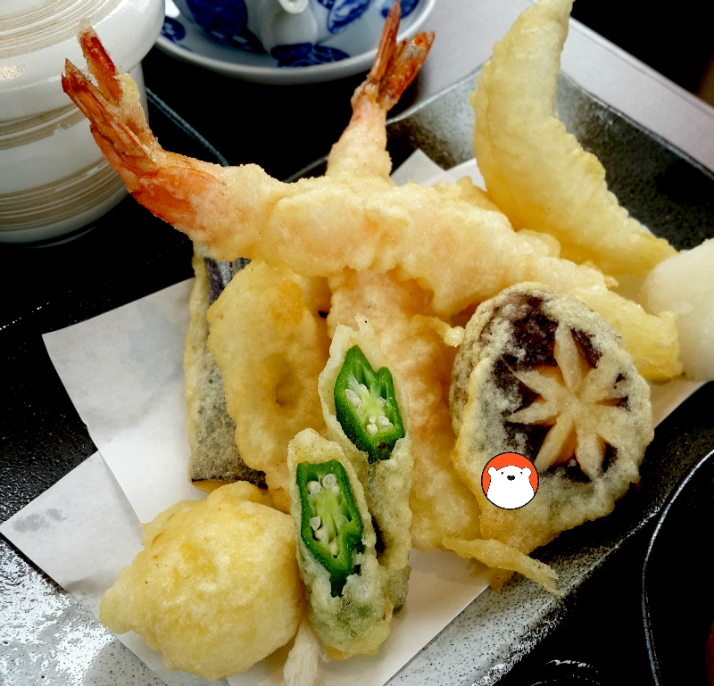 A plate of mixed tempura.