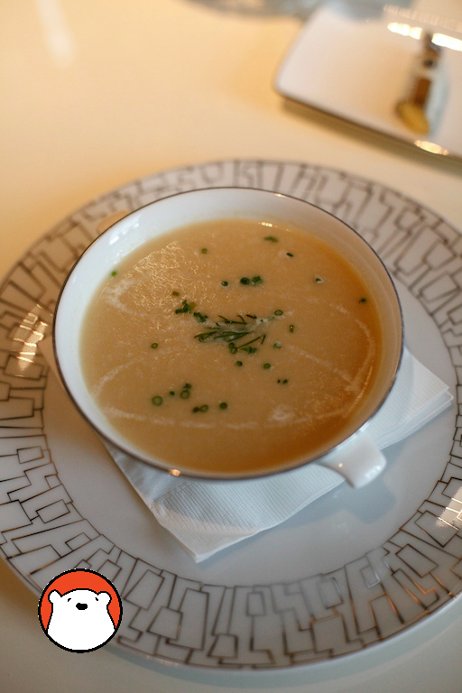 The soup of the day - the very delicious creamy cod soup. So good. 