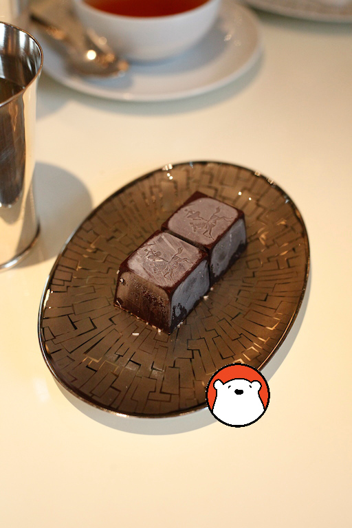 Finishing everything off with these petite fours of chocolate coated ice cream. :D