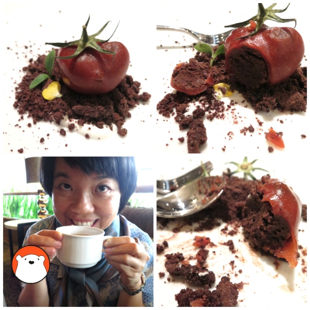 Smiling to this lovely Tomato in black forest creative and delish dessert. :DDD 